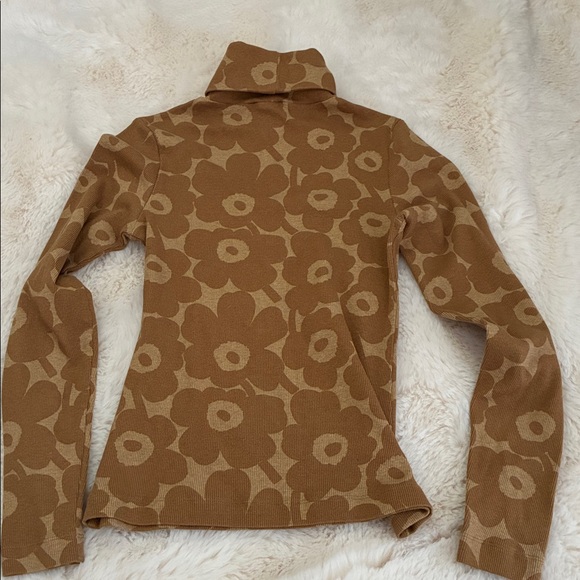 Marimekko Emali Mini Unikko Rib Turtleneck Top golden brown size xs - Picture 6 of 9